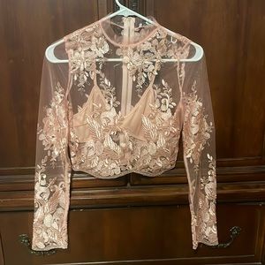 Long sleeve lace top